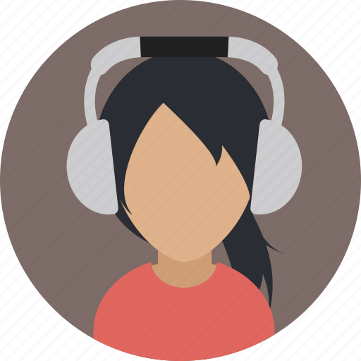 Avatar, free time, music, music lover, woman icon - Download on Iconfinder