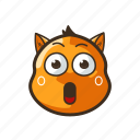 astronished, cat, cute, emoji, emoticon, expression, surprised