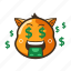 cat, cute, dollar, emoji, emoticon, money, smile 