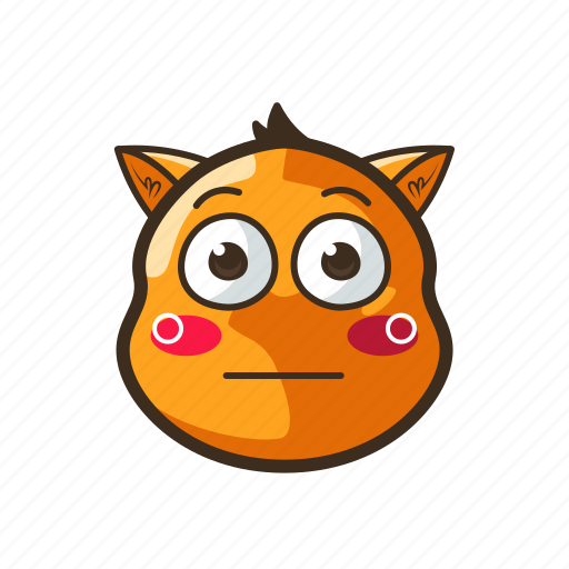 Cat, cute, emoji, emoticon, expression, flushed, shame icon - Download on Iconfinder