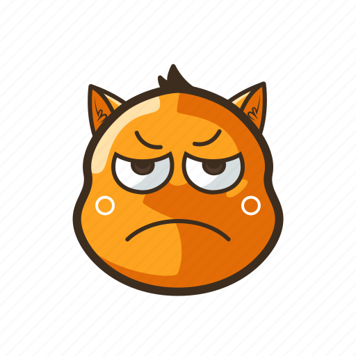 Cat, cute, emoji, emoticon, expression, frowning, shrink icon - Download on Iconfinder