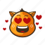 cat, cute, emoji, emoticon, heart, love, smile 