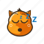 cat, cute, emoji, emoticon, expression, rest, sleeping 