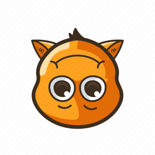 Cat, cute, down, emoji, emoticon, expression, upside icon - Download on Iconfinder