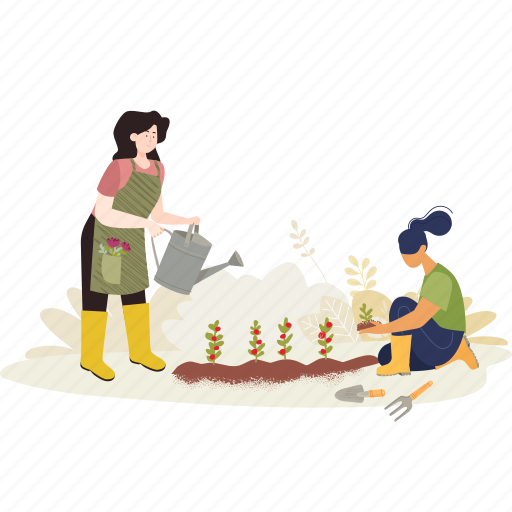 Organic, food, farming, gardening, agriculture, people, nature illustration - Download on Iconfinder