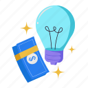 light bulb, idea, innovation, money, profit, business, startup, new business, seo