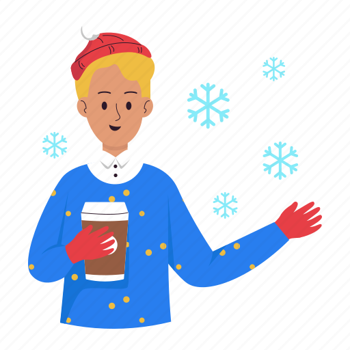 Enjoying hot chocolate, drink, winter, hot, boy, christmas, xmas icon - Download on Iconfinder
