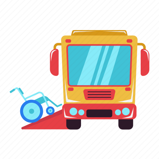 Bus, accessible, wheelchair, public, service, disability, disabled icon - Download on Iconfinder