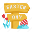 easter day, direction sign, party, greeting, greeting text, easter, spring festival, decoration 