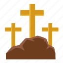 golgotha, cross, calvary, death, hill, easter, easter day, spring festival, decoration