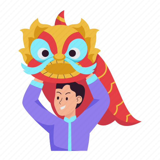 Barongsai, lion dance, dragon, show, performance, lunar new year, chinese new year icon - Download on Iconfinder