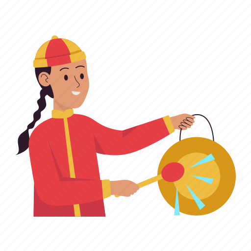 Hitting a gong, music, instrument, sound, gong, lunar new year, chinese new year icon - Download on Iconfinder