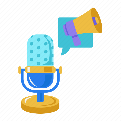 Advertising, microphone, megaphone, marketing, ads, podcast, streaming icon - Download on Iconfinder