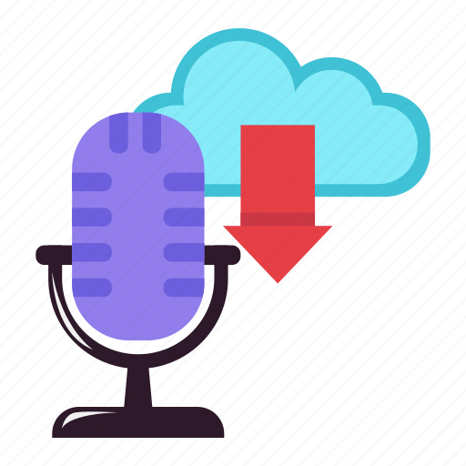 Download, save, cloud, microphone, database, podcast, streaming icon - Download on Iconfinder