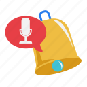 notification, alarm, bell, alert, ring, podcast, microphone, streaming, recording