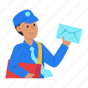 postman, service, mailman, post, letter, shipping, delivery, package, shopping