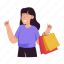 happy shopping, girl, woman, buy, customer, shopping, e commerce, shop, shopping activity
