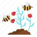 bee, bee on flower, honey, fly, flower, spring, spring season, springtime, nature