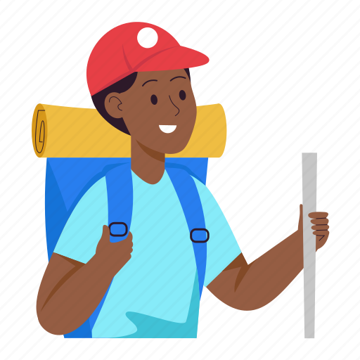 Backpacker, backpack, trekking, adventure, camping, travel, holiday icon - Download on Iconfinder