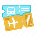 ticket, train, flight, pass, voucher, travel, holiday, vacation, travel agency