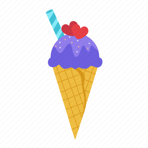 Ice cream, sweet, dessert, cone, food, valentine’s day, happy valentine day icon - Download on Iconfinder