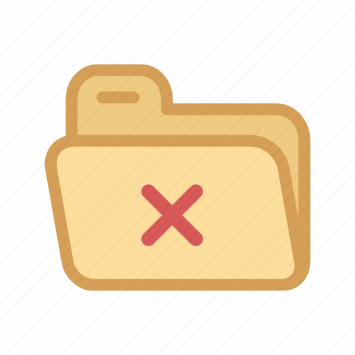 Cancel, cross, delete, folder, data, file, document icon - Download on Iconfinder