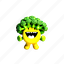 single, smiling, broccoli, with, arms, and, legs, emoji, yellow, pastel, minimalism, food, vegetable 