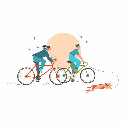 Biking, bicycle, family, sport, riding, bike, happy illustration - Download on Iconfinder