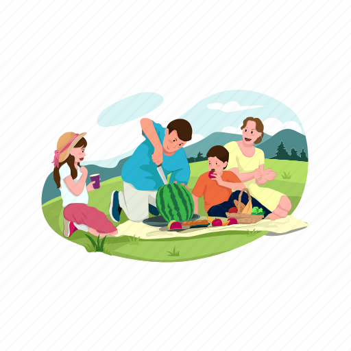 Lifestyle, outdoor, family, summer, enjoying, climbing, party illustration - Download on Iconfinder