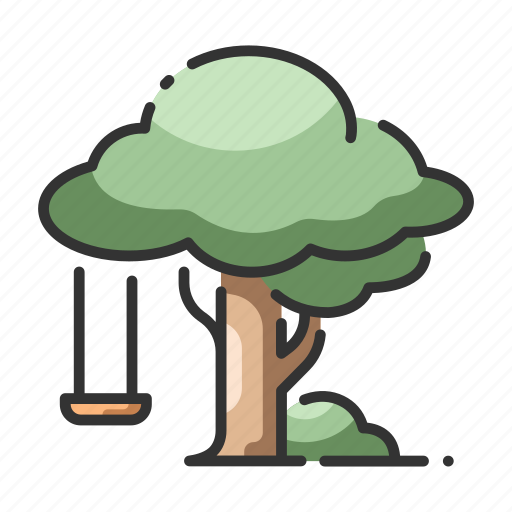 Childhood, garden, outdoor, playground, relaxation, swing, tree icon - Download on Iconfinder