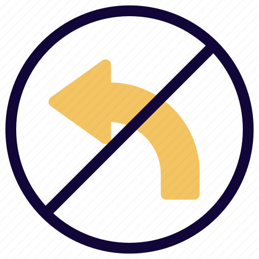 No, turning, left, restricted, outdoor icon - Download on Iconfinder