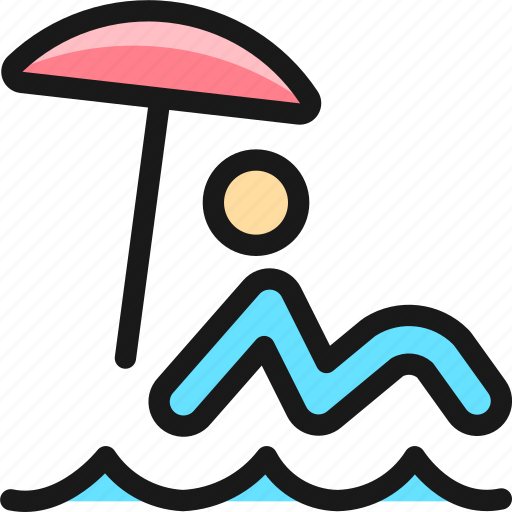 Beach, person, water, parasol icon - Download on Iconfinder