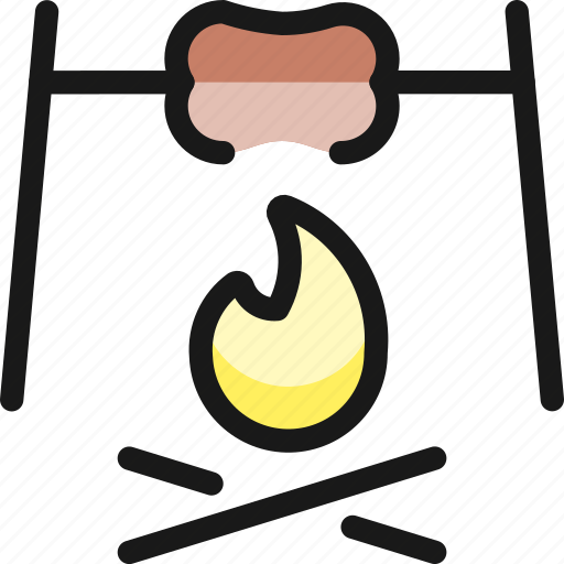 Outdoors, camp, fire, roasting icon - Download on Iconfinder