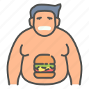 overweight, fat, obesity, diet, junk, food, hamburger