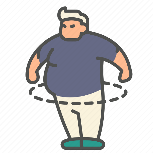 Overweight, fat, obesity, diet, belly, hip line, circumference icon - Download on Iconfinder