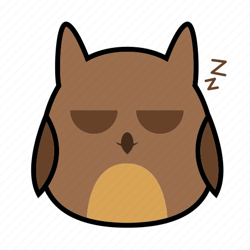 Emoticon, face, owl, bird, expression, sleep, smiley icon - Download on Iconfinder