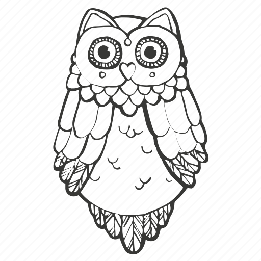 Bird, coloring book, education, night, owl, realistic, school icon - Download on Iconfinder