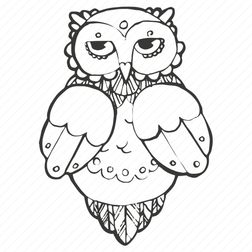 Bird, coloring book, education, night, owl, realistic, school icon - Download on Iconfinder