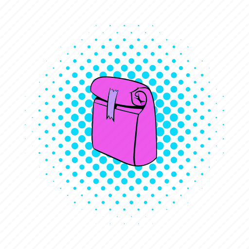 Bag, comics, container, food, package, paper, pink icon - Download on Iconfinder