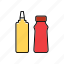 bottle, container, food, ketchup, mustard, packaging, packing 