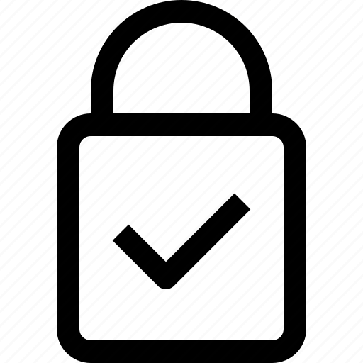 Padlock, secure, correct, lock, keyword, check mark icon - Download on Iconfinder