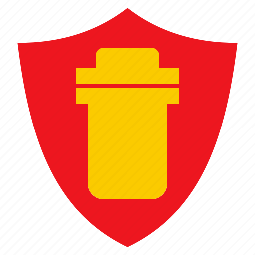 Shield, security, guard, protection, trash, bin icon - Download on Iconfinder