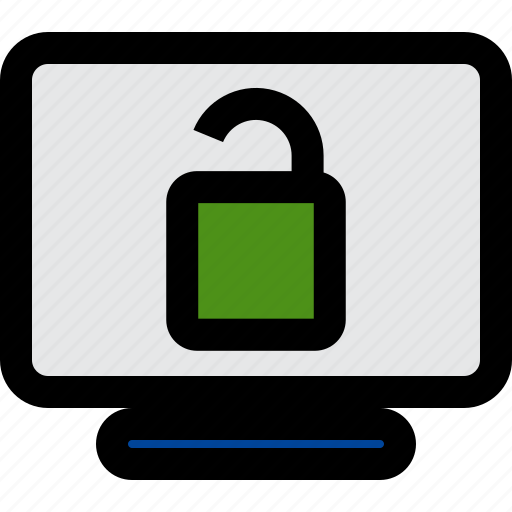 Computer, unlock, padlock, security, system, mobile, phone icon - Download on Iconfinder