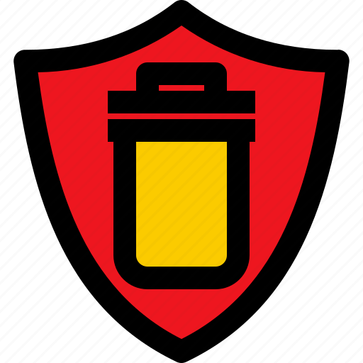 Shield, security, guard, protection, trash, bin icon - Download on Iconfinder