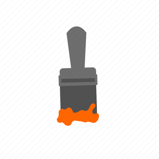 Brush, color, orange, paint, paintbrush, stroke, tool icon - Download on Iconfinder