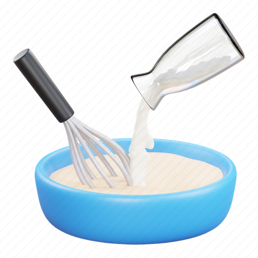 Milk, pancake, cake, dough, mix, baker, bottle 3D illustration - Download on Iconfinder