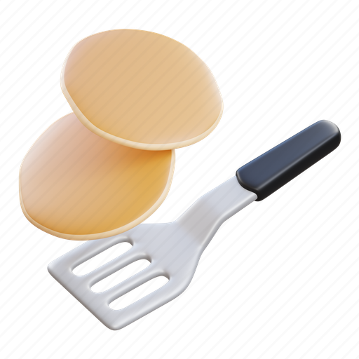 Pancake, spatula, cake, sweet, dessert, honey, delicious 3D illustration - Download on Iconfinder
