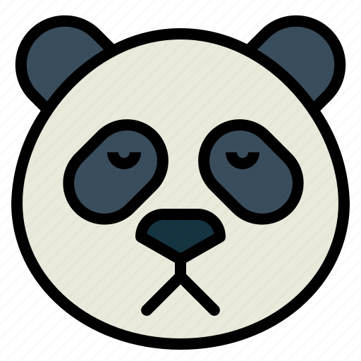 Panda, bear, animal, head, sad icon - Download on Iconfinder