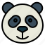 panda, bear, animal, head, smile 