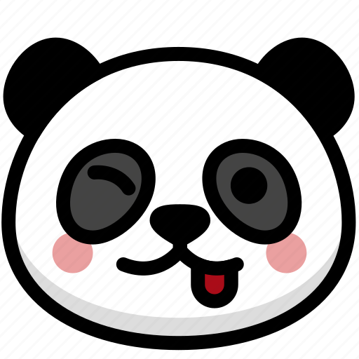  Emoji  emotion expression face feeling naughty panda  icon